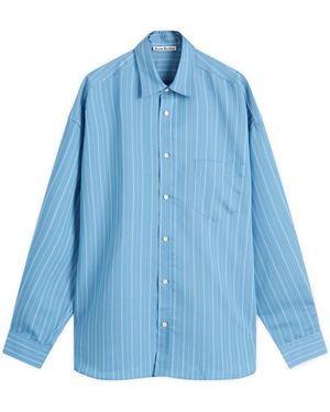 Acne Studios Soffia Round Shirting Blend Shirt - Blue