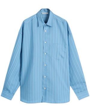 Acne Studios Soffia Round Shirting Blend Shirt - Blue