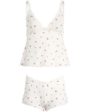 Skims Stretch Lace Triangle Cami & Short Set - White