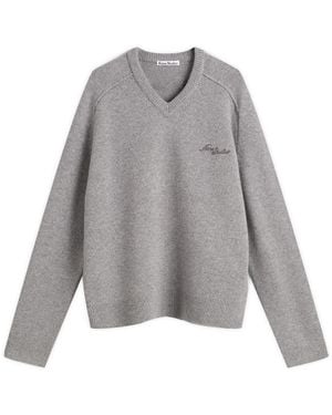 Acne Studios Kaybe Richard Yak V Neck Sweater - Gray