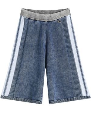 DIESEL M-Esther Ribbed Denim Shorts - Blue