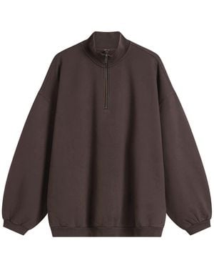 Skims Boyfriend Fleece Slouchy Turtleneck Pullover - Brown