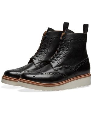 Grenson Fred V Brogue Boot - Black