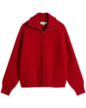 Studio Nicholson Sandos Rib Zip Cardigan - Red