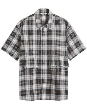 Uniform Bridge Ae Check Short Sleeve Shirt - Grey