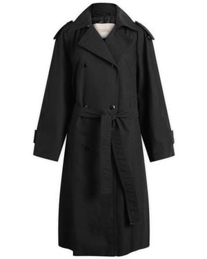 NOTHING WRITTEN Oversized Double-Breasted Trench - Black