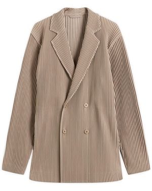 Homme Plissé Issey Miyake Homme Plisse Issey Miyake Double Breasted Jacket - Brown