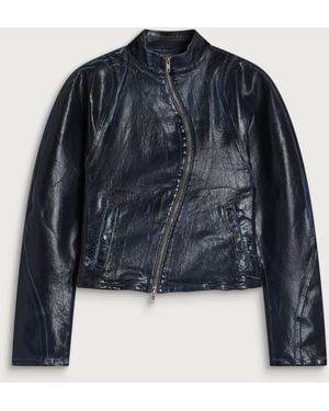 OTTOLINGER Glazed Curved Denim Jacket - Blue
