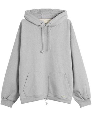 ANGLAN Double Valley Tuck Sweat Hoodie - Grey