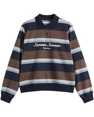 Samsøe & Samsøe Sadory Long Sleeve Polo - Blue