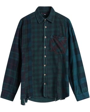 Needles 7 Cuts Over Dye Flannel Shirt - Blue