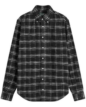 Gitman Vintage Button Down Slub Twill Check Shirt - Black