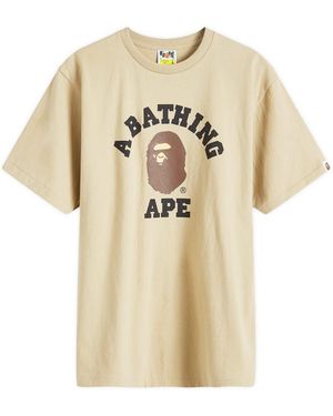 A Bathing Ape University T-Shirt - Natural