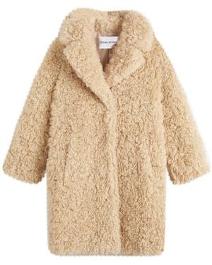 Stand Studio Midi Faux Fur Coat - Natural