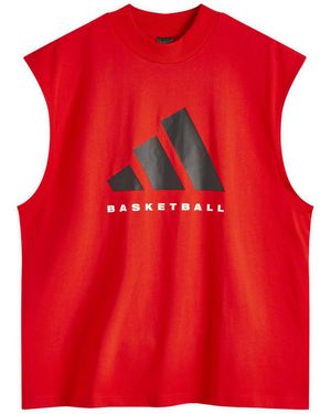 adidas Basketball Sleeveless T-Shirt - Red