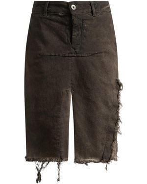 Rick Owens Denim Sliced Skirt - Black