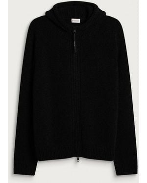 Moncler Boucle Knitted Hoodie - Black
