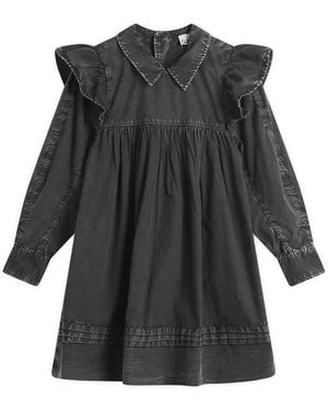 Ganni Mini Frill Dress - Black