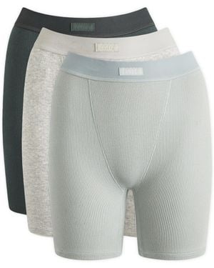 Skims Cotton Rib Boxer 3-Pack - Grey