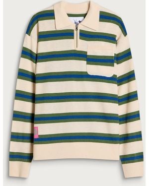 Ecstatic Research Border Polo Knit - Green