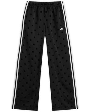 adidas Polka Dot Firebird Wide Trackpants - Black