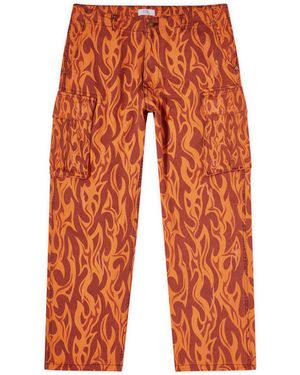 ERL Flame Cargo Trousers - Orange