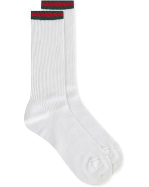 Gucci Web Trim Socks - White