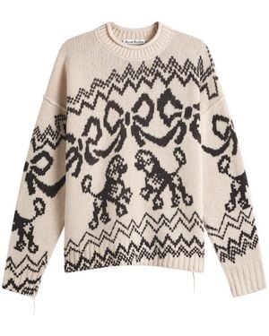 Acne Studios Kaisen Donegal Fairisle Sweater - Brown