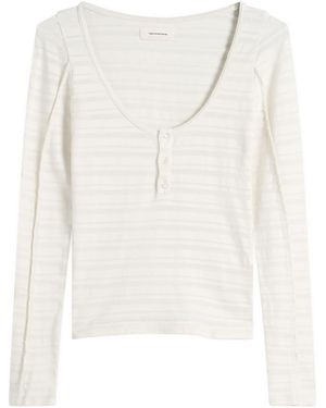 mfpen Deep Henley Top - White
