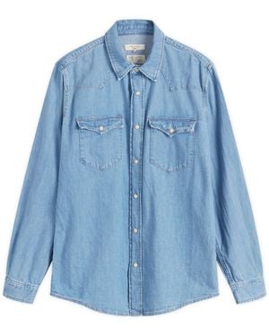 Nudie Jeans George Western Shirt - Blue