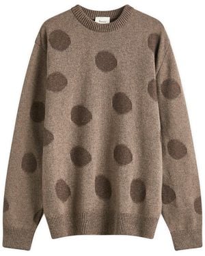 Forét Circle Jacquard Knit Sweater - Brown