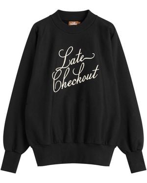 Late Checkout Script Crewneck Sweatshirt - Black