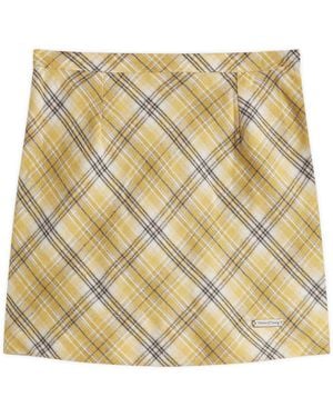 House Of Sunny Bias Cut Check Skirt - Metallic