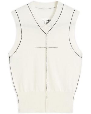 Maison Margiela Knitted V Neck Vest - Metallic