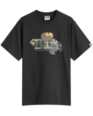 A Bathing Ape 1St Camo Milo On Bape T-Shirt - Black