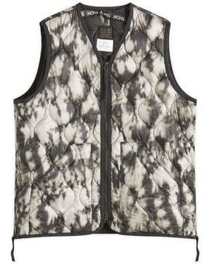 Taion Military V-Neck Zip Soft Shell Down Vest - Grey