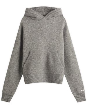 About Blank Mohair Knitted Logo Hoodie - Grey