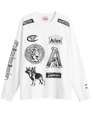 Champion X Aries Sponsor Long Sleeve T-Shirt - White