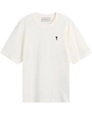 Ami Paris Boxy Fit Short Sleeve Adc T-Shirt - White