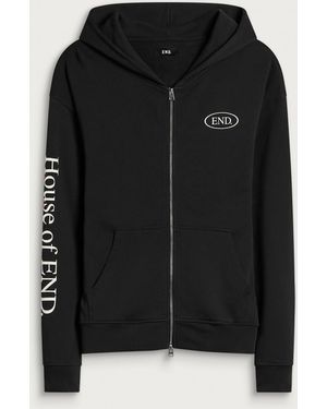 END. Underline Zip Hoodie - Black