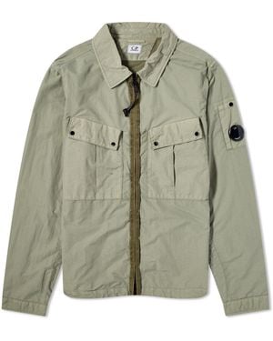 C.P. Company Flatt Nylon Zip Overshirt - Green