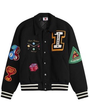 ICECREAM Trick Shot Collared Varsity Jacket - Black