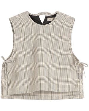 Stel Tie Side Check Tank Top - Natural