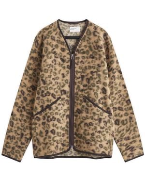 Universal Works Leopard Wool Fleece Liner Jacket - Brown
