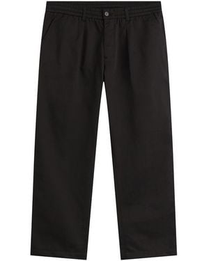 Universal Works Twill Pleated Track Pant - Black