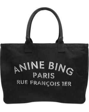 Anine Bing Leo Canvas Tote Bag - Black