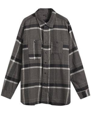 Engineered Garments Brushed Big Plaid Work Shirt - Grey