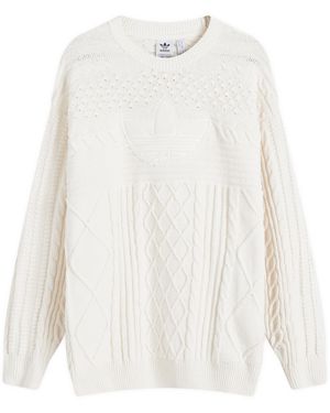 adidas Knitted Trefoil Sweater - White