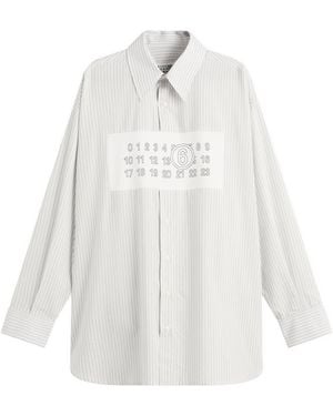 MM6 by Maison Margiela Pull Over Stripe Shirt - White