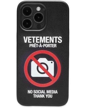 Vetements No Social Media Iphone 14 Pro Max Case - Black